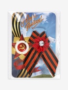 Георгиевская лента на 9 мая «Красная звезда», с булавкой и красным цветком  (артикул 7598335)  большой выбор товаров оптом и в розницу по низким ценам с доставкой