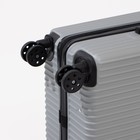 Чемодан большой 26", кодовый замок, цвет серебряный - фото 21588364