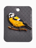 Брошь «Птица» синица, чёрно-жёлтый в золоте - Фото 4