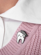 Значок «Зуб» в академической шапочке, цвет чёрно-белый в чёрном металле 7624733