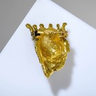 Брошь «Лев» рычащий, в короне, цвет белый в чернёном золоте - Фото 2