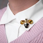 Брошь «Пчела» крылатая, цвет чёрно-жёлтый в золоте - Фото 3