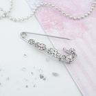 Булавка «Цветок магнолия», 7 см, цвет белый в серебре - Фото 1