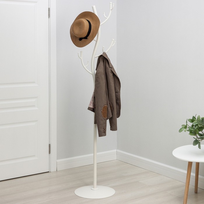Вешалка напольная «Дерево», 38×37.5×181 см, белая - Фото 1