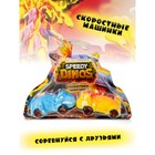 Набор игровой Speedy Dinos «Скоростные динозавры», с двумя фрикционными машинками, цвет синий и жёлтый - Фото 1