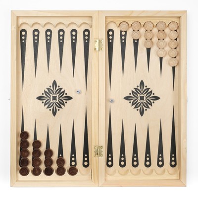 Фишки для нард и шашек, 30 шт., 2 кубика, d=2 см, дерево