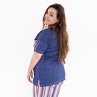 Комплект женский домашний (футболка и бриджи), цвет джинс, размер 52 - фото 33480905