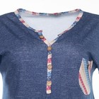 Комплект женский домашний (футболка и бриджи), цвет джинс, размер 52 - фото 33480908