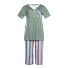 Комплект женский домашний (футболка/бриджи), цвет олива, размер 48 - фото 9727166