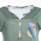 Комплект женский домашний (футболка/бриджи), цвет олива, размер 50 - фото 33480956