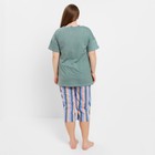 Комплект женский домашний (футболка/бриджи), цвет олива, размер 54 - фото 33480972