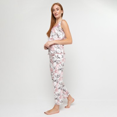 Комплект женский домашний (майка, брюки), цвет молочный, размер 42