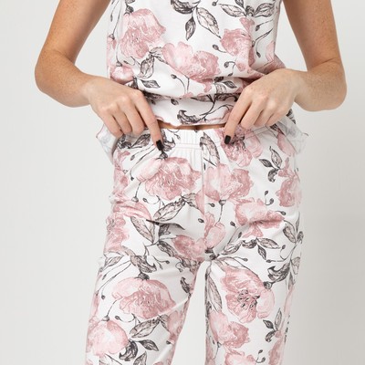 Комплект женский домашний (майка, брюки), цвет молочный, размер 42