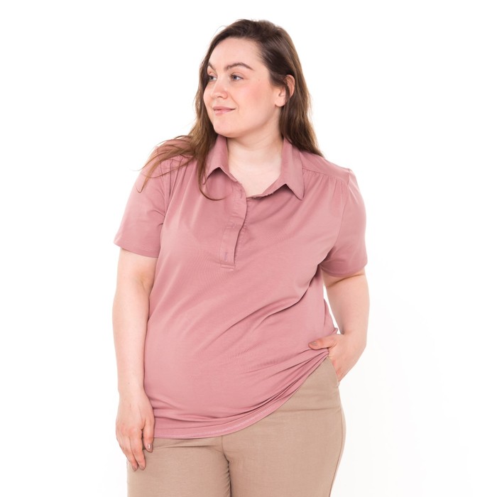 Поло женское, цвет пудра, размер 48 54119