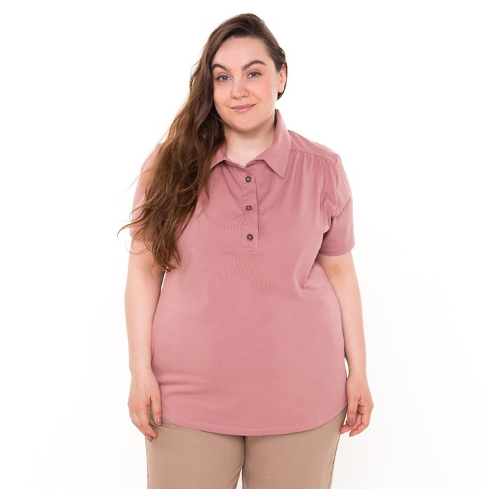 Поло женское, цвет пудра, размер 52 54121