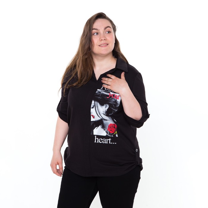 Сорочка женская, цвет черный, размер 50 54123