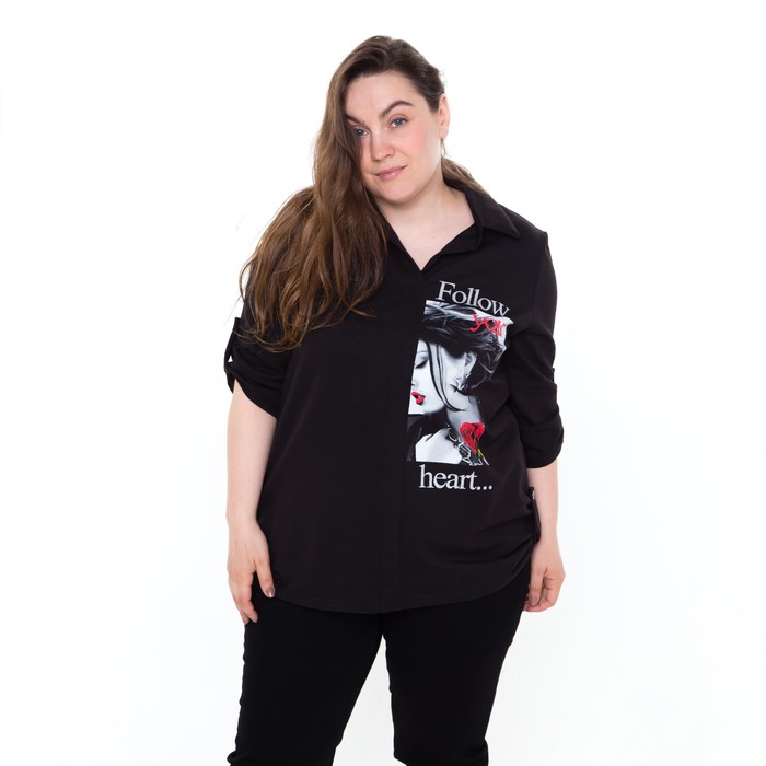 Сорочка женская, цвет черный, размер 50 54123