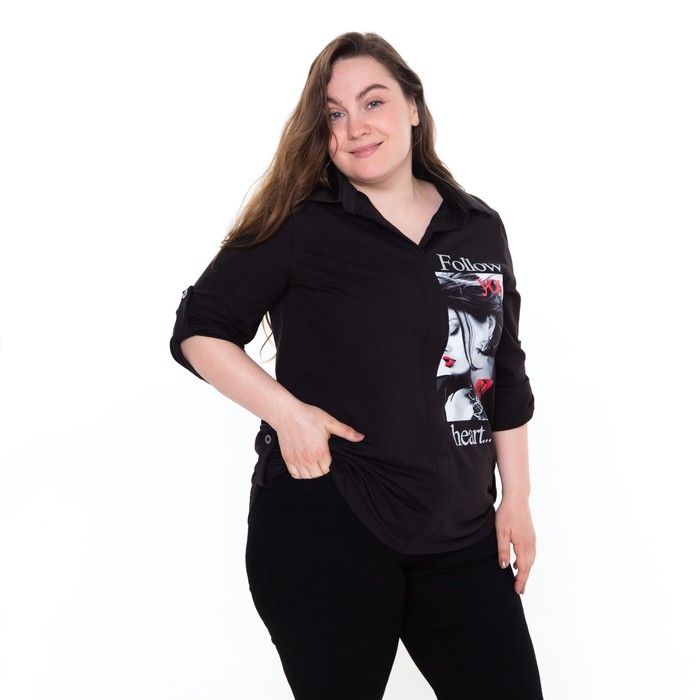 Сорочка женская, цвет черный, размер 62 54125