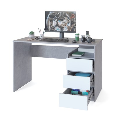Письменный стол «СПм 21», 1200×600×740 мм, цвет бетон/белый