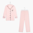 Пижама женская (рубашка и брюки) KAFTAN Shine р. 40-42, розовый - Фото 6