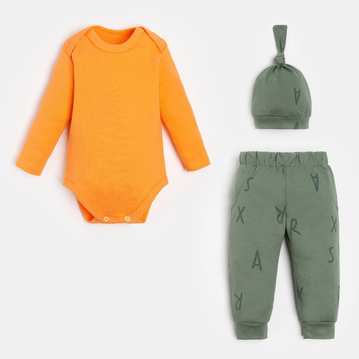 Комплект: боди, шапочка и брюки Крошка Я "NY", рост 74-80 см - Фото 1