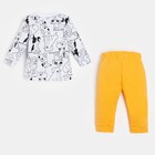 Комплект: джемпер и брюки Крошка Я "Dogs", рост 68-74 см, цвет белый/оранжевый - фото 24587247