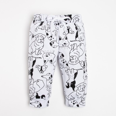 Ползунки-штанишки Крошка Я «Dogs», рост 62-68 см, цвет белый