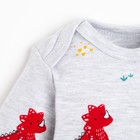 Боди с длинным рукавом Крошка Я "Dino", рост 86-92 см, цвет серый - фото 54731255