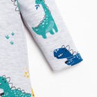 Боди с длинным рукавом Крошка Я "Dino", рост 86-92 см, цвет серый - фото 54731256