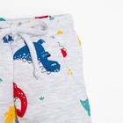 Ползунки-штанишки Крошка Я "Dino", рост 62-68 см, цвет серый 7711012 - фото 14692906