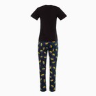 Комплект женский (футболка, брюки), цвет чёрный, размер 54 - фото 53140360