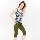 Комплект женский (майка, бриджи), цвет хаки, размер 52 7743755