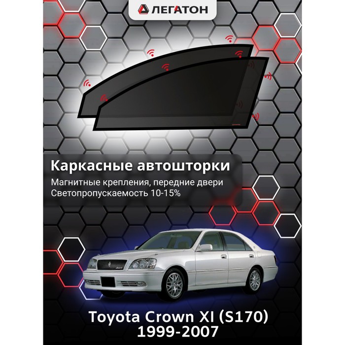 Каркасные автошторки Toyota Crown XI (S170), 1999-2007, передние (магнит), Leg4189 - фото 1908902801