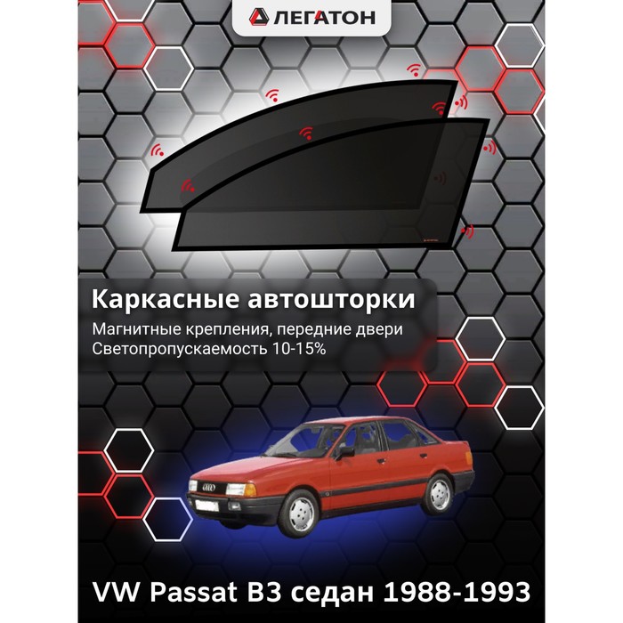 Каркасные автошторки VW Passat B3, 1988-1993, передние (магнит), Leg3602 - Фото 1