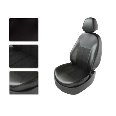 Комплект авточехлов LADA PRIORA, 2013-н.в., седан, черный, бежевый, 36078611