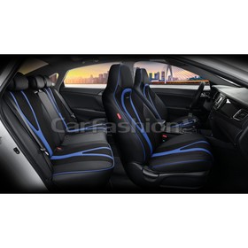 Авточехлы каркасные 5D INTEGRAL PLUS, черно-синие, комплект