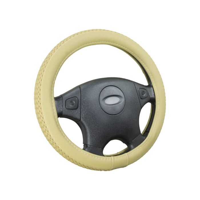 Оплётка на руль CarFashion BRAID, размер M, цвет бежевый/бежевый - Фото 1