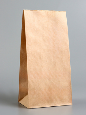 Пакет крафт бумажный фасовочный, прямоугольное дно 12 х 8 х 24 см, 50 г/м2 (100 шт)