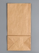 Пакет крафт бумажный, фасовочный, прямоугольное дно, 12×8×24 см, 50 г/м² 7731074