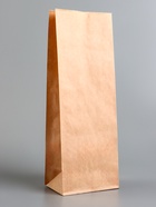 Пакет крафт бумажный, фасовочный, прямоугольное дно, 12×8×33 см, 50 г/м² 7731077