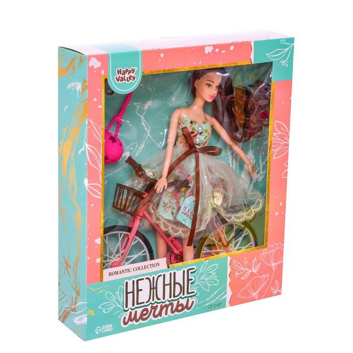 Кукла-модель шарнирная «Нежные мечты» с велосипедом - фото 1927900541