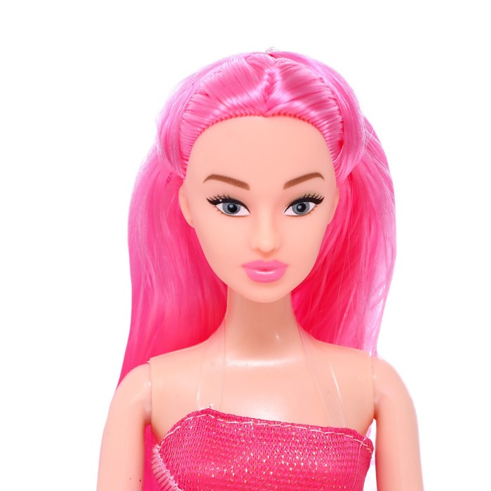 Кукла-модель шарнирная «Нежные мечты» с розовыми волосами - фото 1907441838
