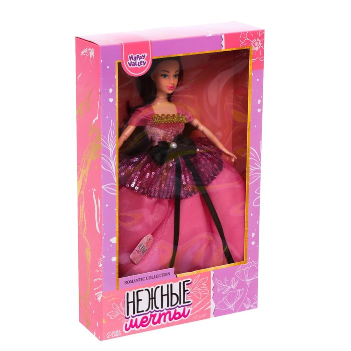 Кукла-модель шарнирная «Нежные мечты», в розовом платье - фото 1926418368