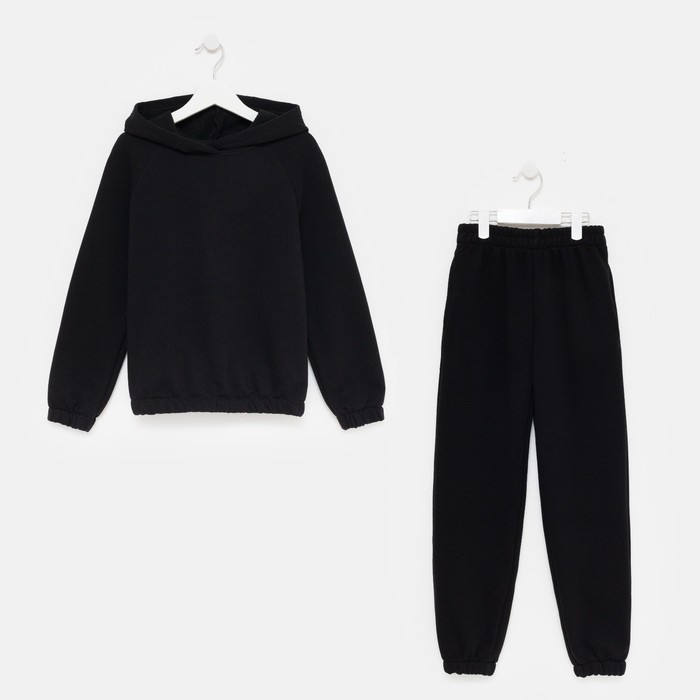 Костюм детский (худи, брюки) MINAKU цвет черный, рост 134 - Фото 1