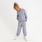 Костюм детский (худи, брюки) MINAKU цвет светло-серый меланж, рост 104 - Фото 4