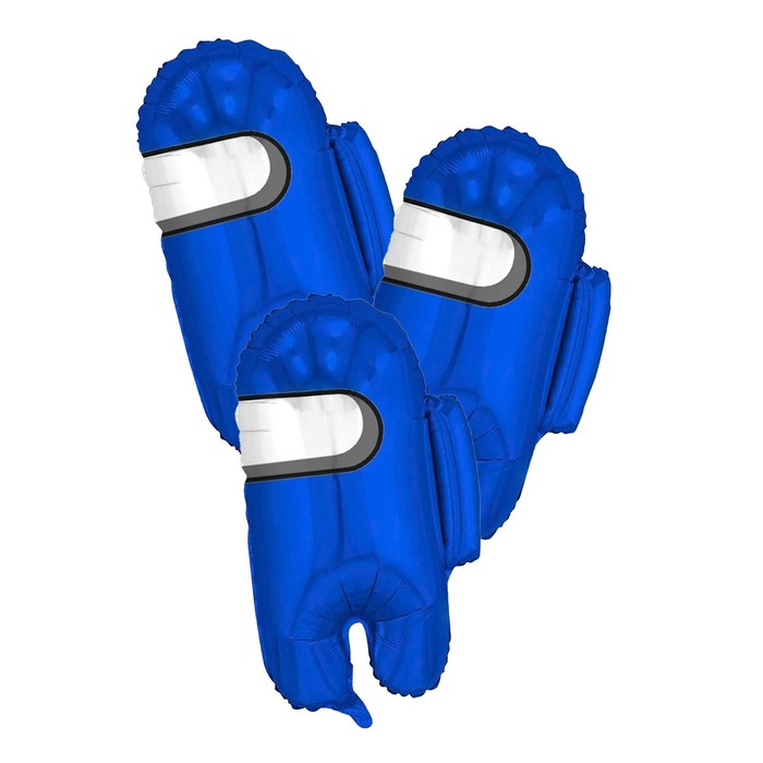 Шар фольгированный 26 «Космонавтик», фигура, набор 3 шт., цвет синий