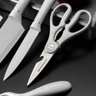 Набор кухонных принадлежностей Blades, 5 предметов: 3 ножа, овощечистка, ножницы в комплекте, цвет белый - Фото 2