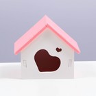 Домик для грызунов с треугольной крышей, 10 х 9 х 10,5 см, розовый - Фото 2