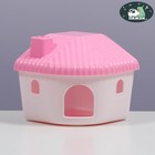 Домик для грызунов угловой, 11,4 х 10,7 х 10,7 см, розовый - Фото 1