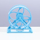 Колесо на подставке для грызунов, диаметр колеса 12,5 см, 14 х 3 х 9 см, голубое - фото 8683259